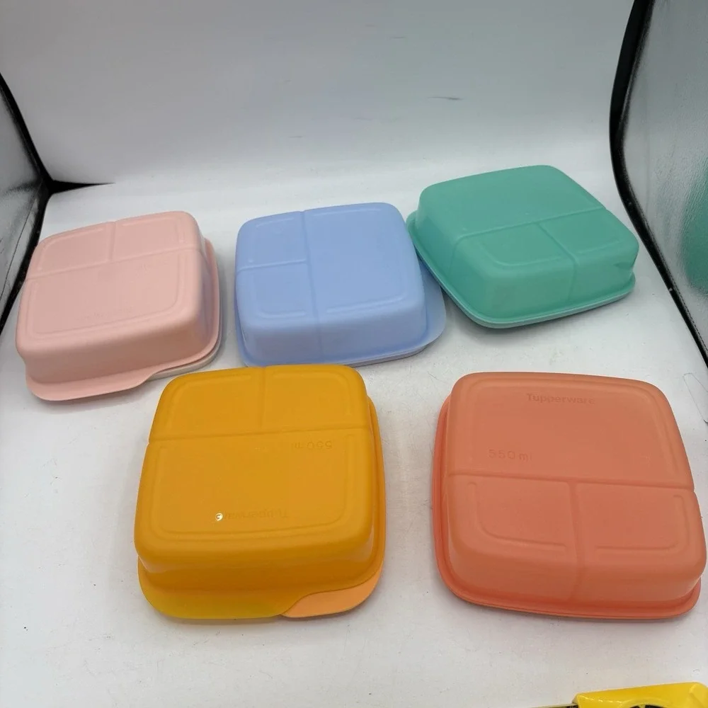 Tupperware Lunch-It Containers Divided Snack or Meal Prep Work School Lot Of 5